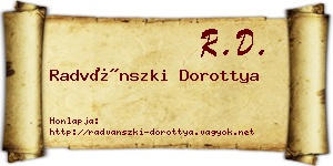 Radvánszki Dorottya névjegykártya